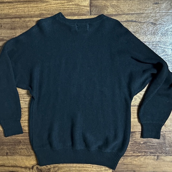 Marmie West • Vtg • 1980’s • Medium • Beaded/• Floral • Black • Sweater - Picture 8 of 10